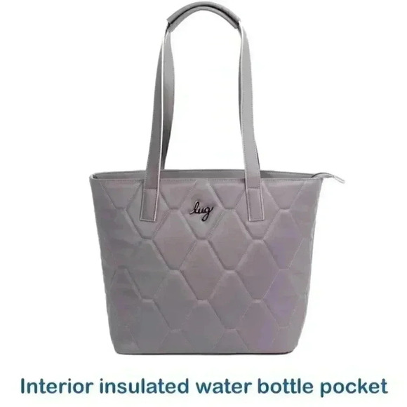 Lug Handbags - LUG Paddock Satin Luxe VL (Vegan Leather) Tote / Shoulder Bag - Pearl (G…